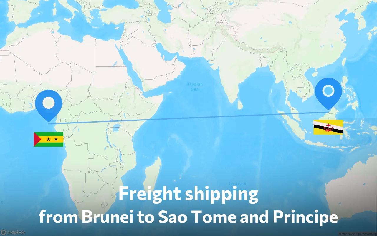 Shipping route from Brunei to Sao Tome and Principe