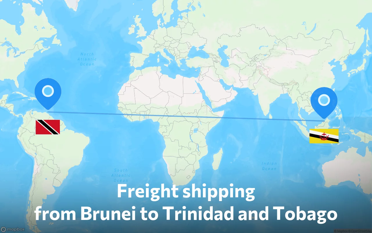 Shipping route from Brunei to Trinidad and Tobago