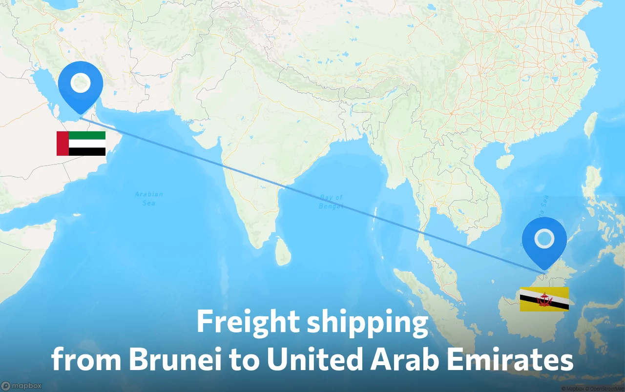 Shipping route from Brunei to United Arab Emirates