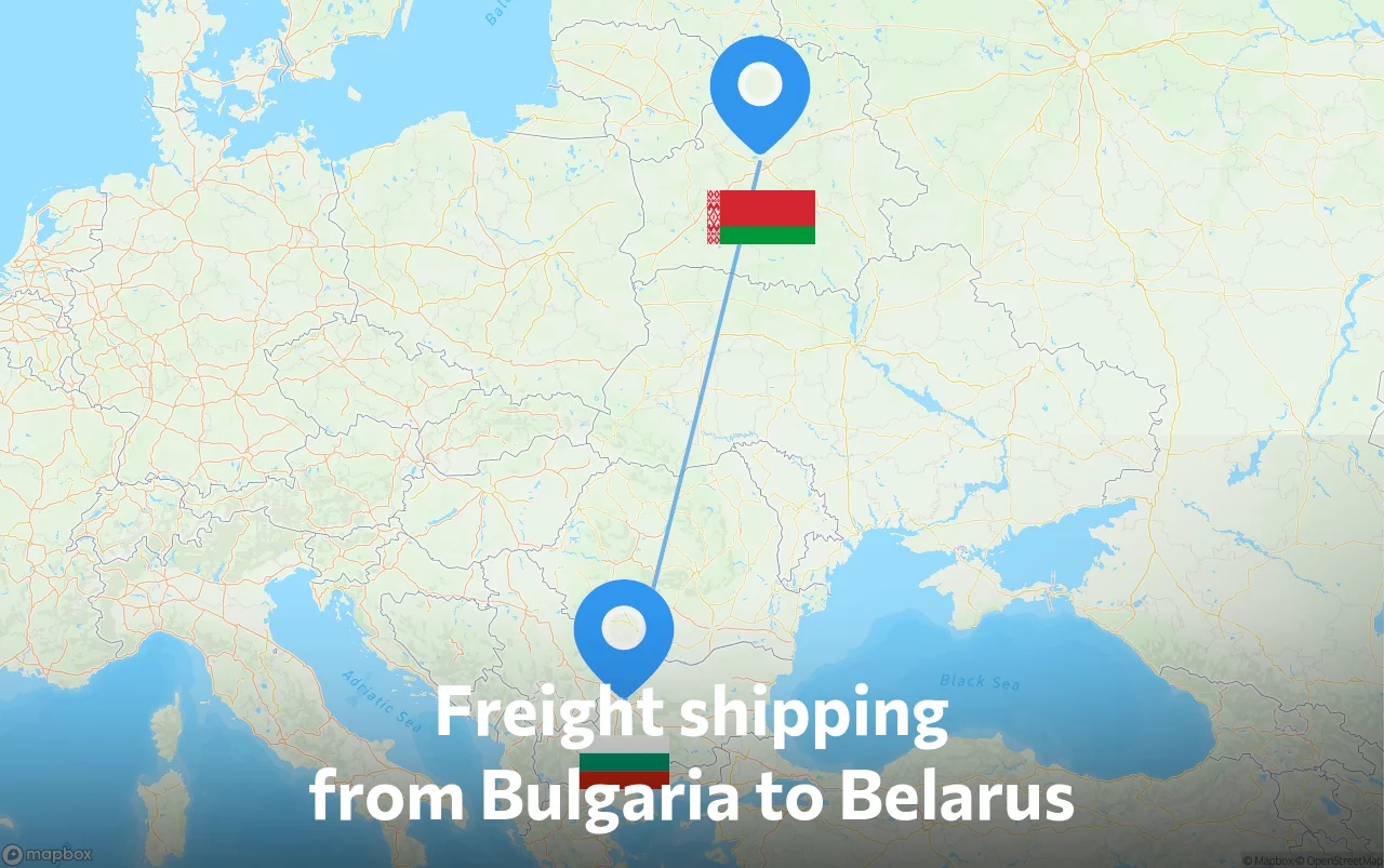 Shipping route from Bulgaria to Belarus