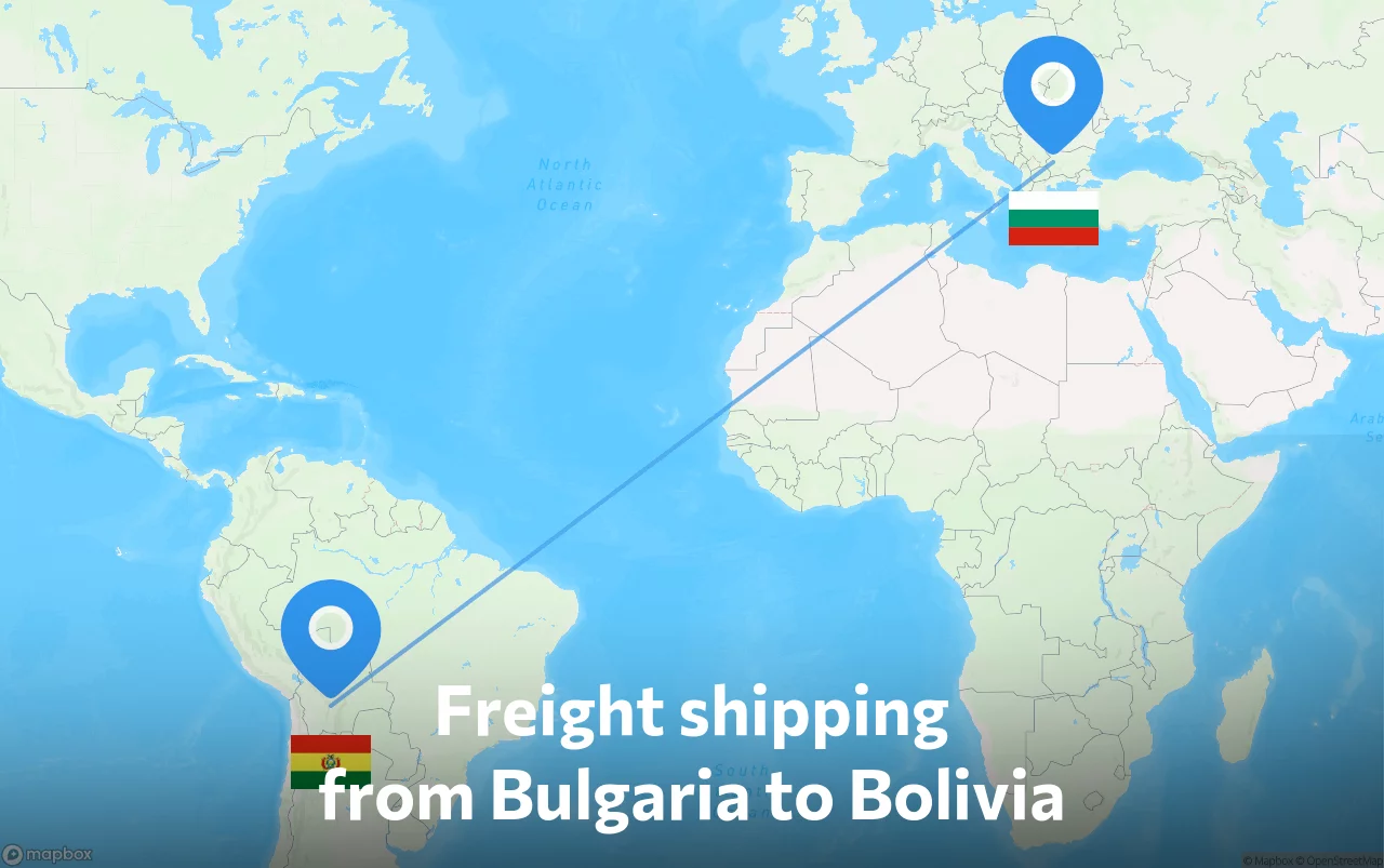 Shipping route from Bulgaria to Bolivia