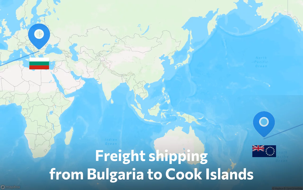 Shipping route from Bulgaria to Cook Islands