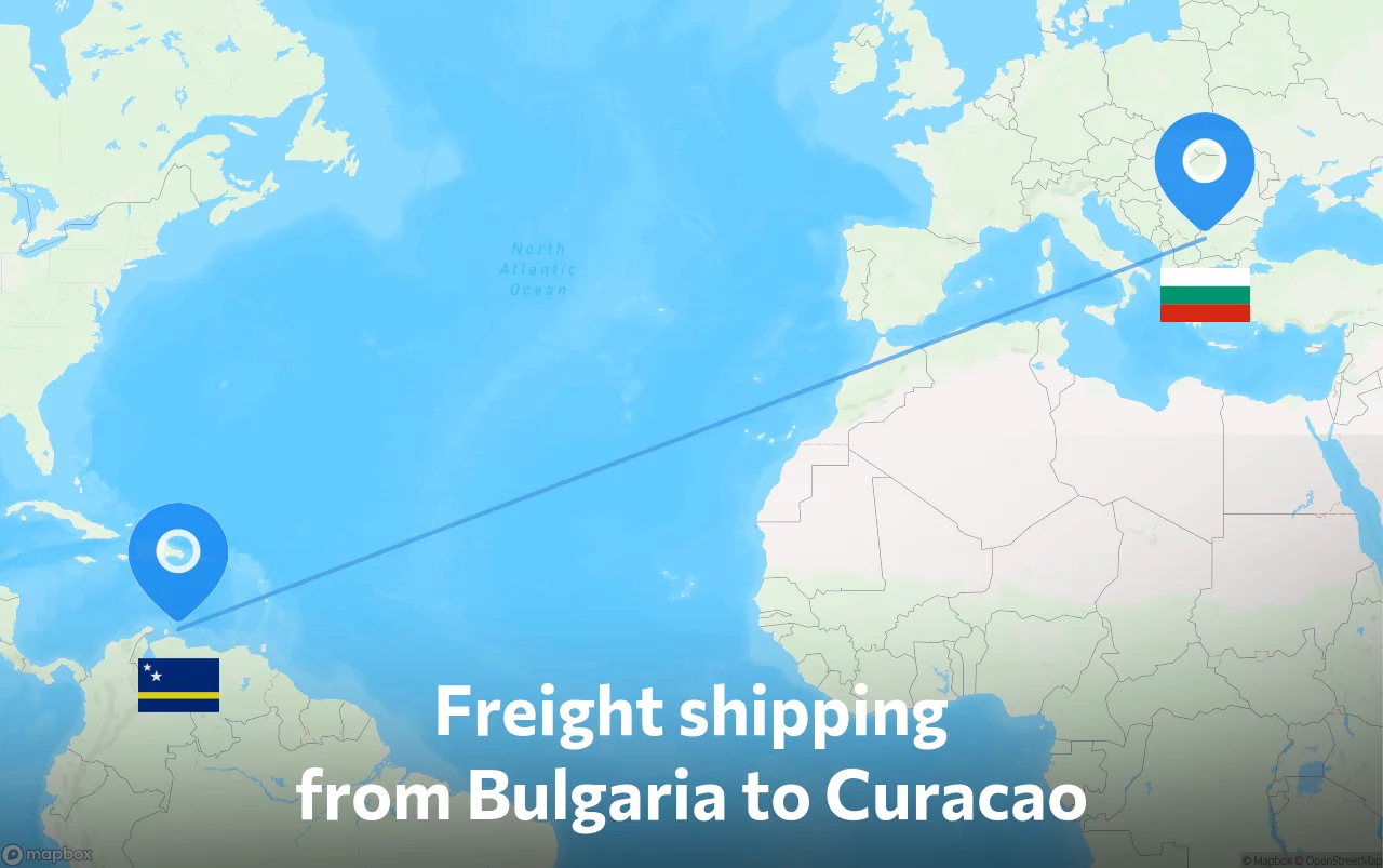 Shipping route from Bulgaria to Curacao