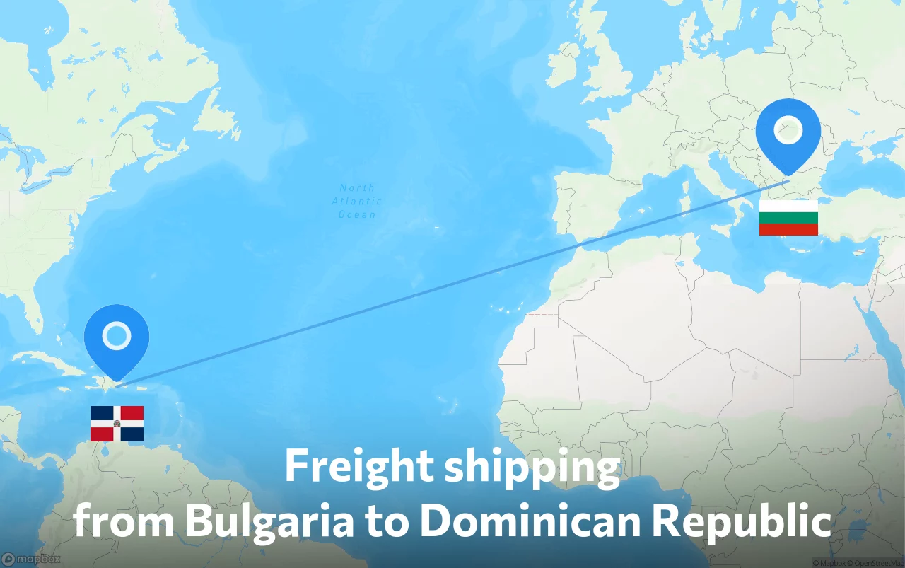 Shipping route from Bulgaria to Dominican Republic