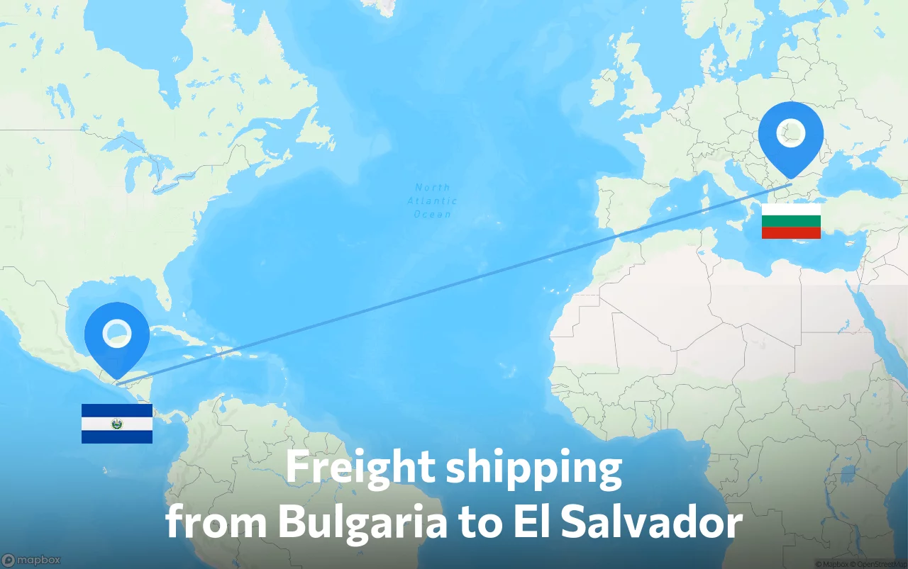 Shipping route from Bulgaria to El Salvador
