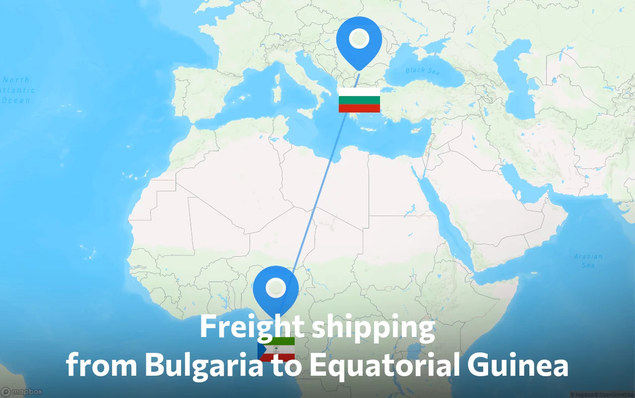 Shipping route from Bulgaria to Equatorial Guinea