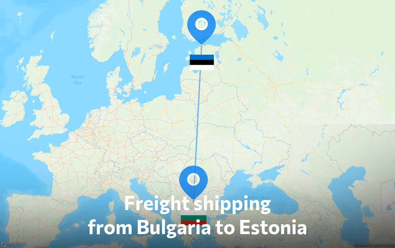 Shipping route from Bulgaria to Estonia