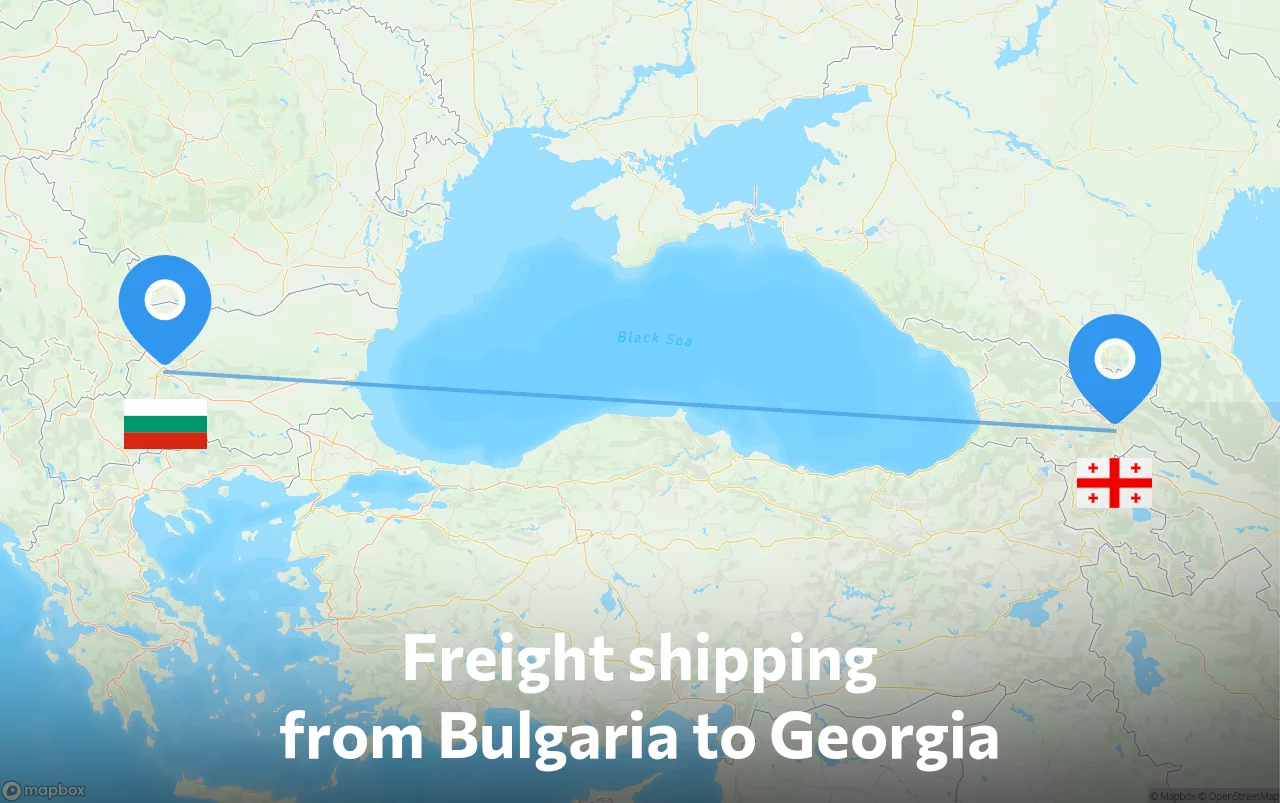 Shipping route from Bulgaria to Georgia