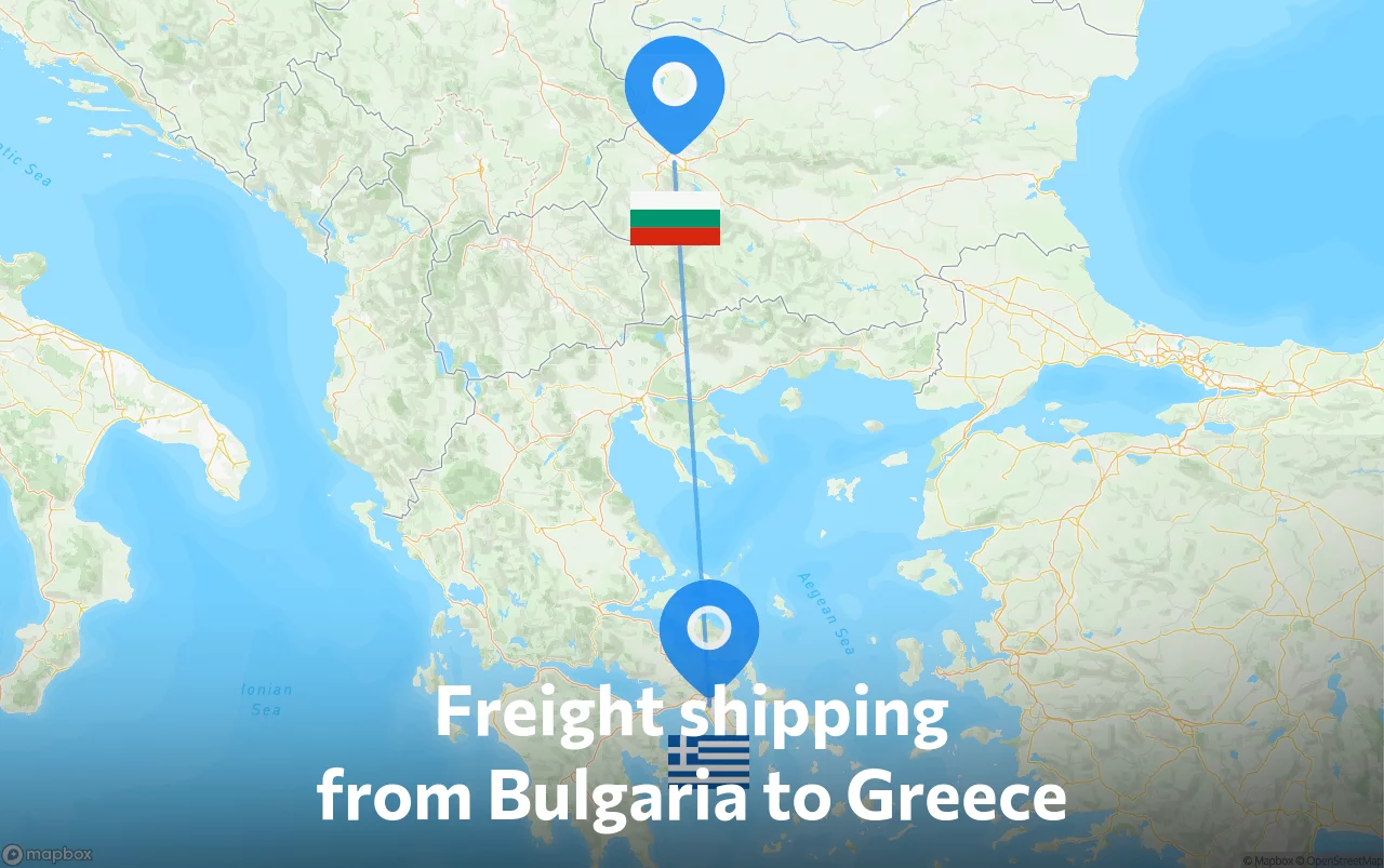 Shipping route from Bulgaria to Greece
