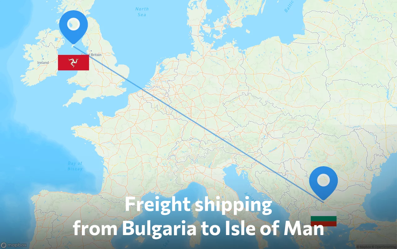 Shipping route from Bulgaria to Isle of Man