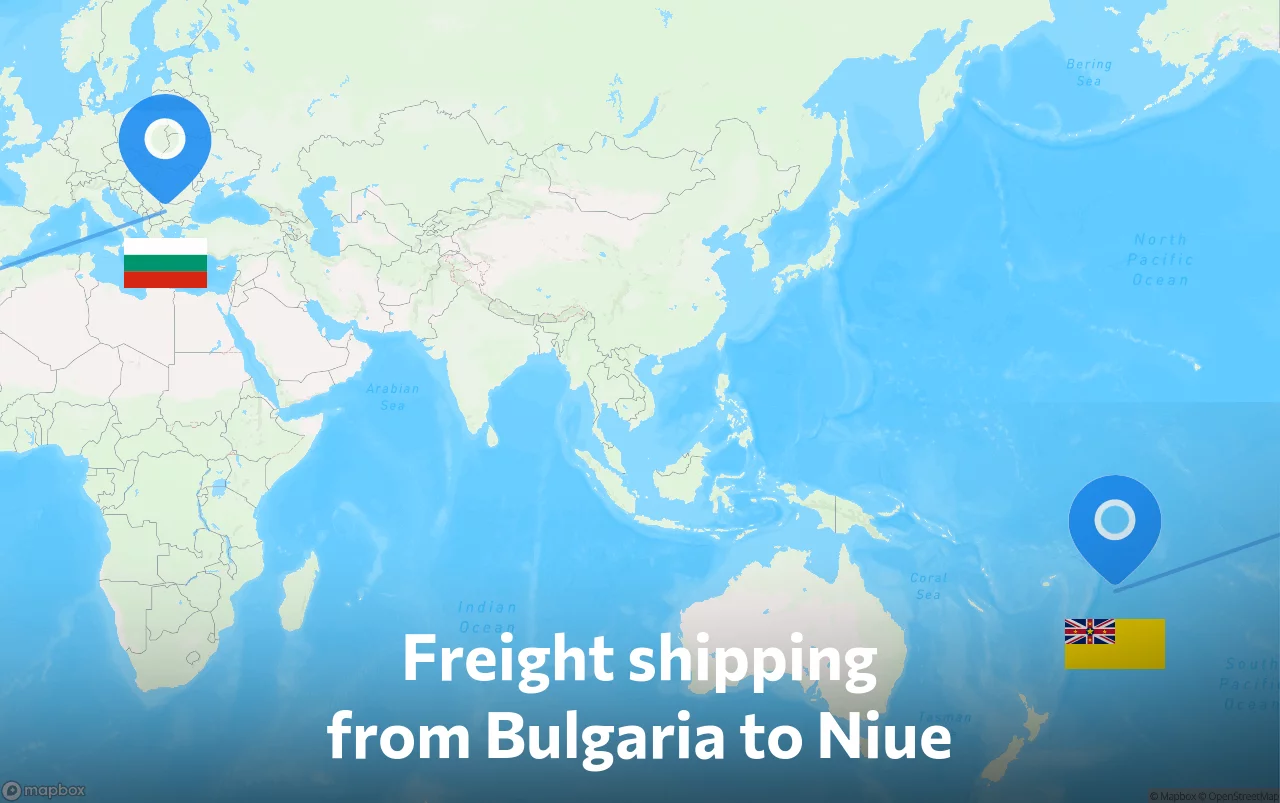 Shipping route from Bulgaria to Niue