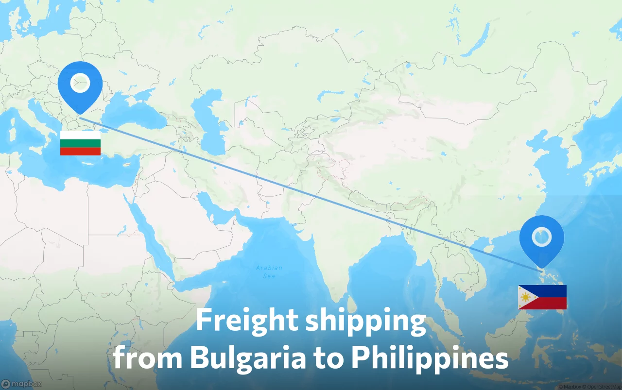 Shipping route from Bulgaria to Philippines