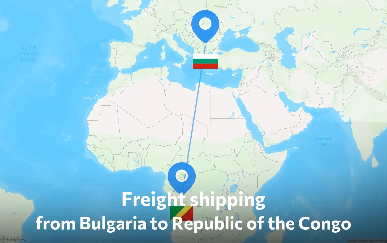 Shipping route from Bulgaria to Republic of the Congo