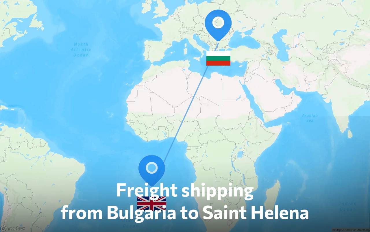 Shipping route from Bulgaria to Saint Helena