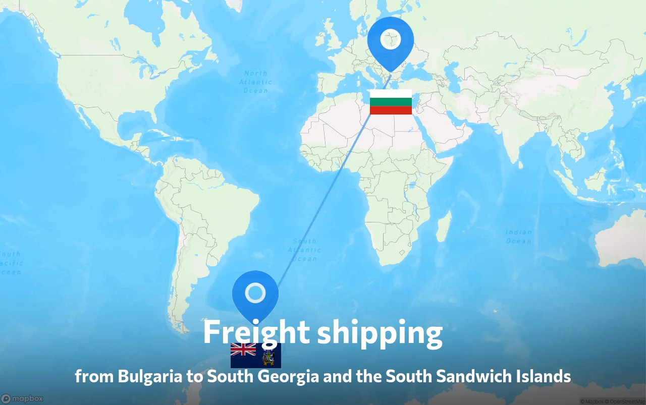 Shipping route from Bulgaria to South Georgia and the South Sandwich Islands