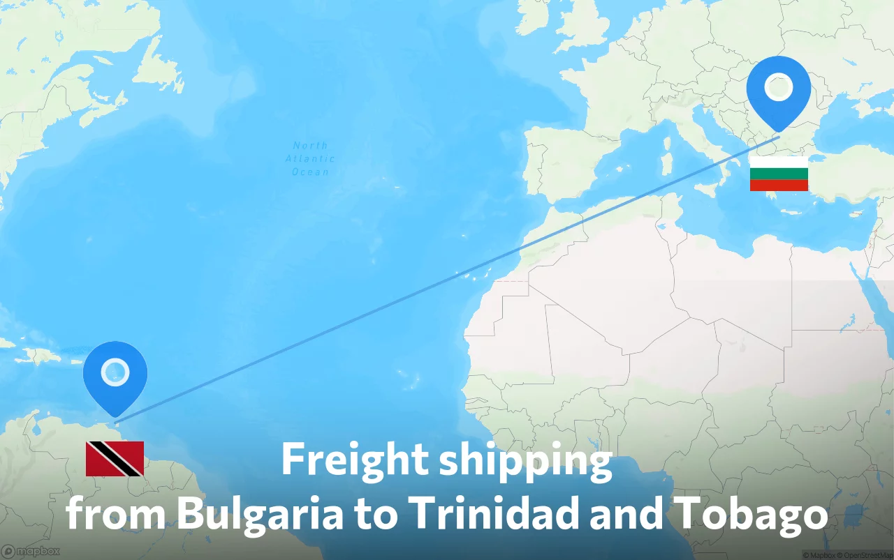 Shipping route from Bulgaria to Trinidad and Tobago