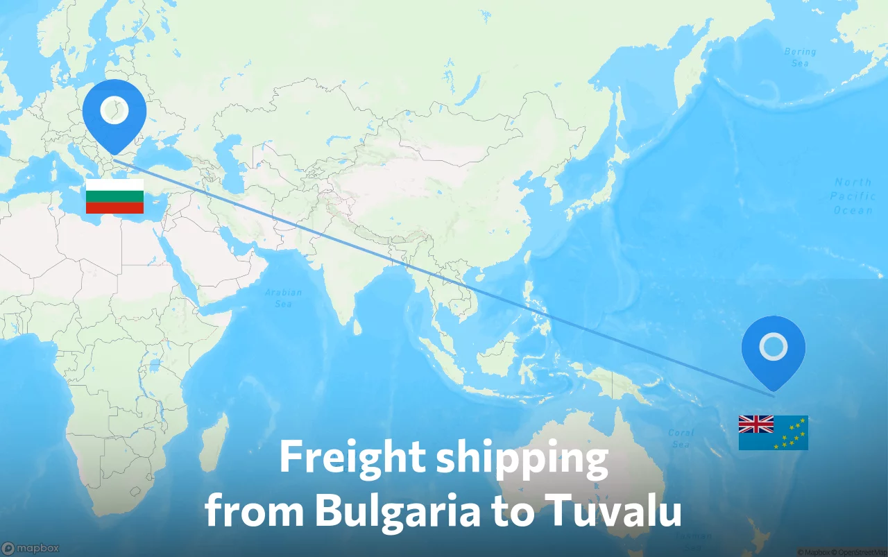 Shipping route from Bulgaria to Tuvalu