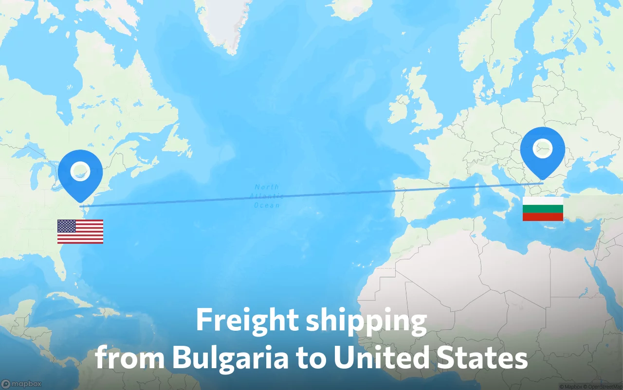 Shipping route from Bulgaria to United States