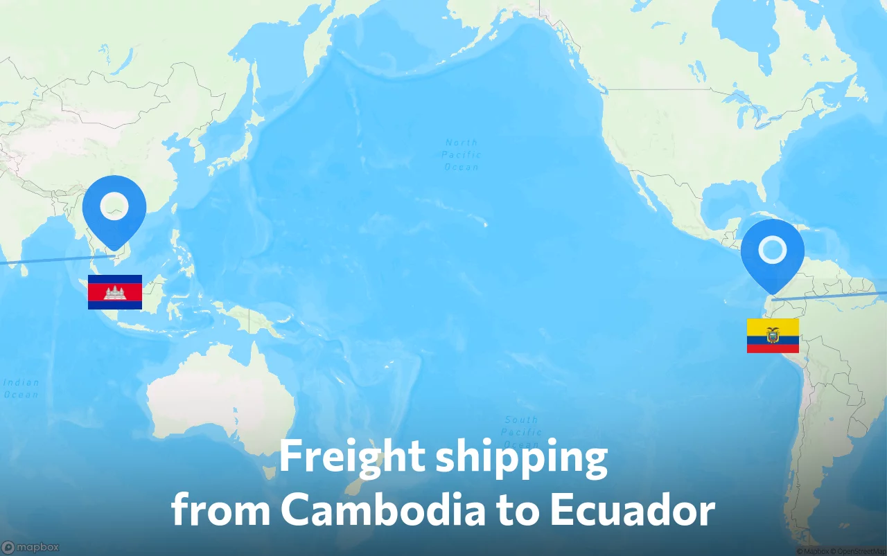 Shipping route from Cambodia to Ecuador