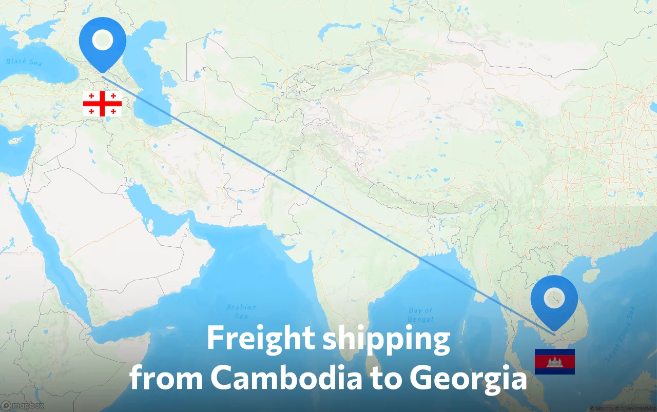 Shipping route from Cambodia to Georgia