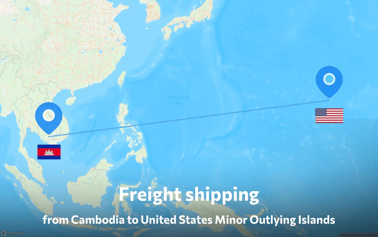 Shipping route from Cambodia to United States Minor Outlying Islands