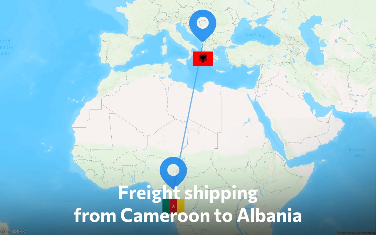 Shipping route from Cameroon to Albania