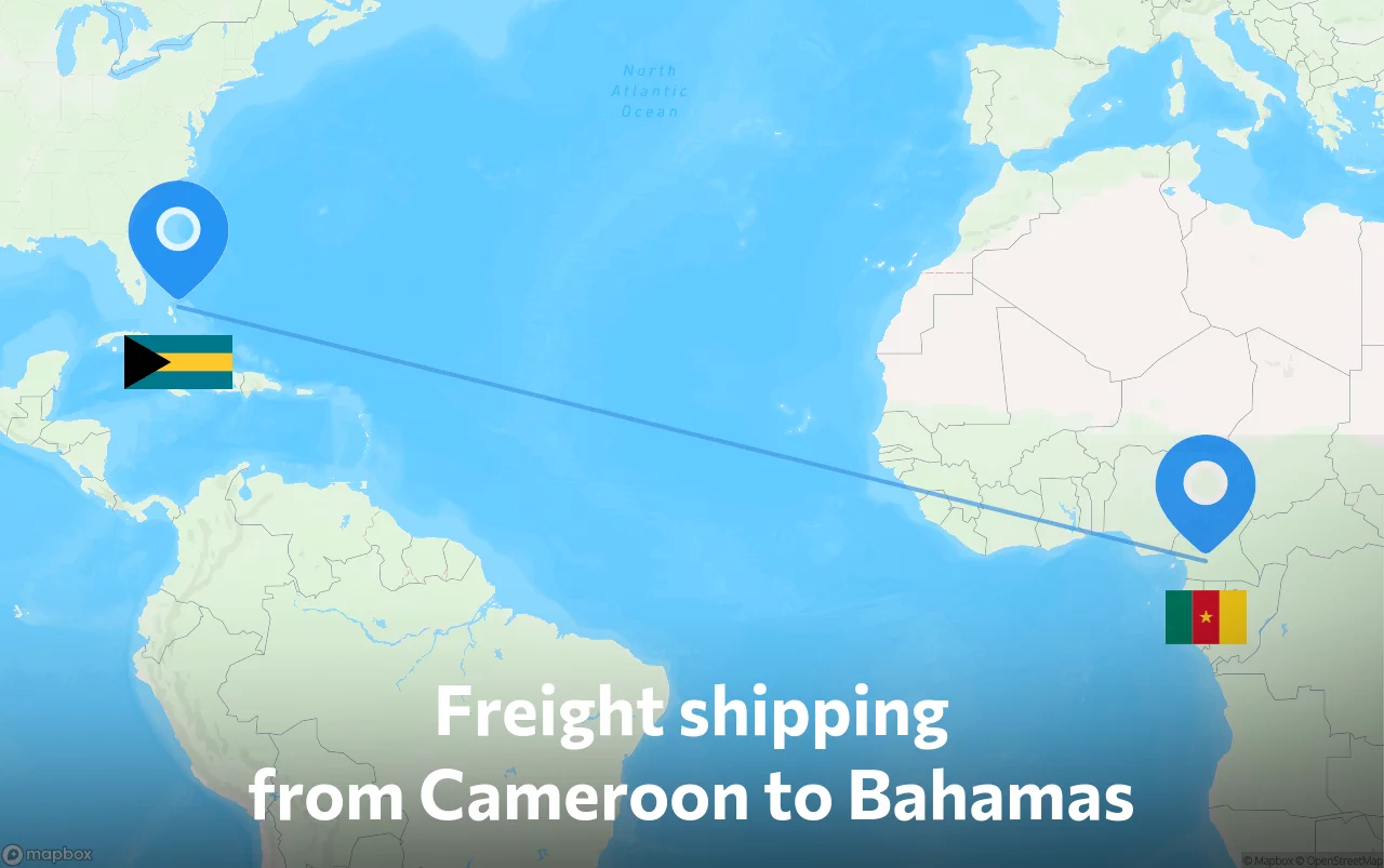 Shipping route from Cameroon to Bahamas