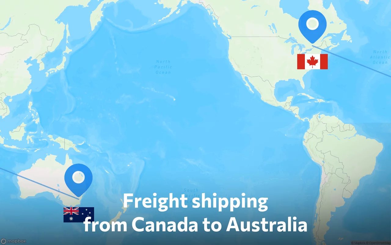 Shipping route from Canada to Australia