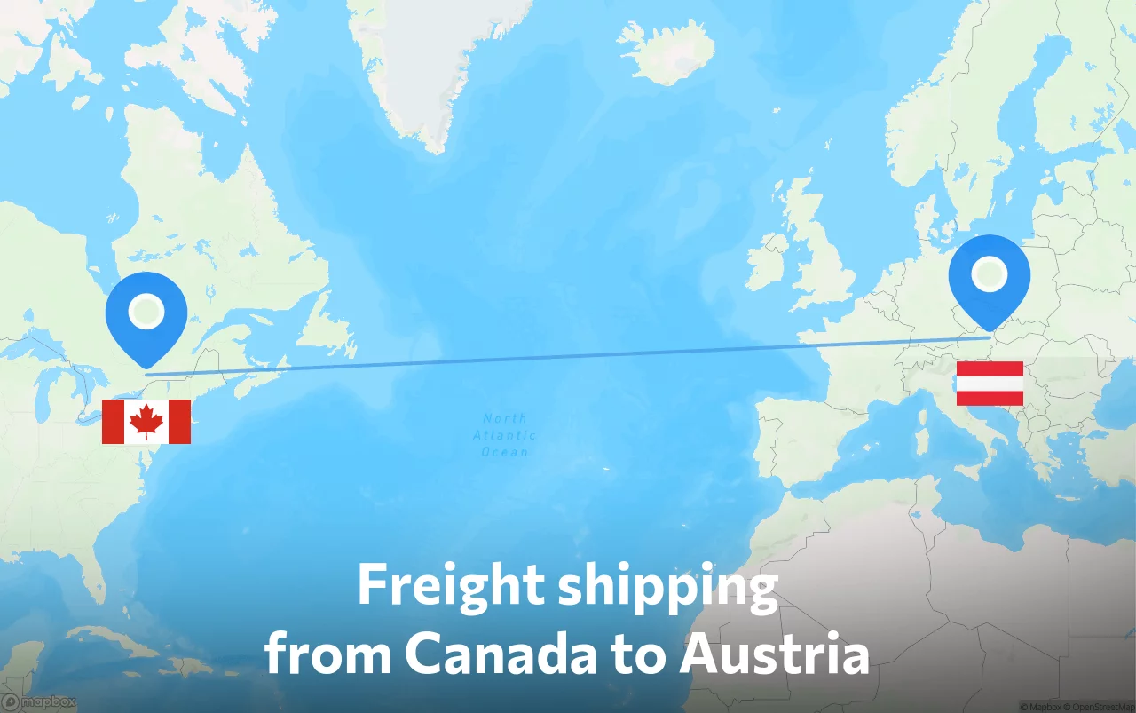 Shipping route from Canada to Austria