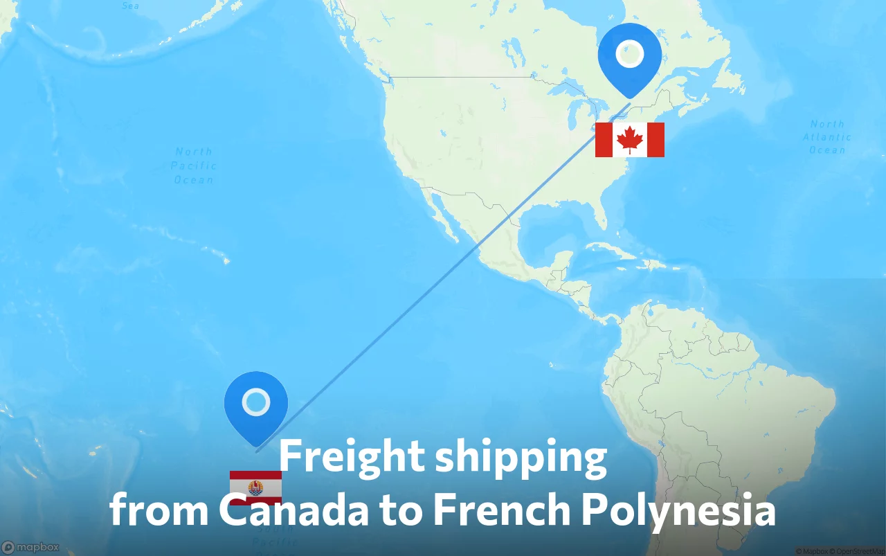 Shipping route from Canada to French Polynesia