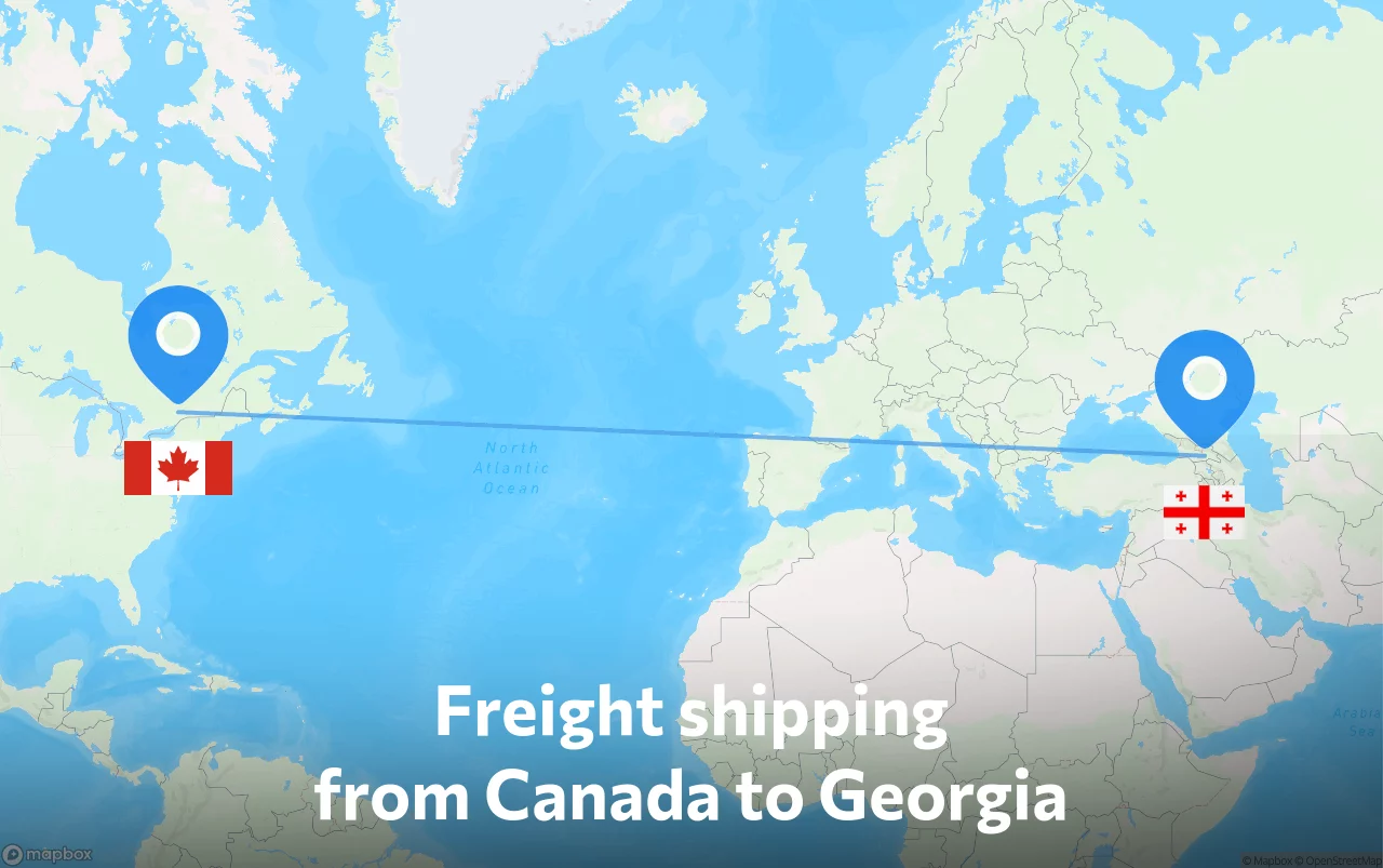 Shipping route from Canada to Georgia