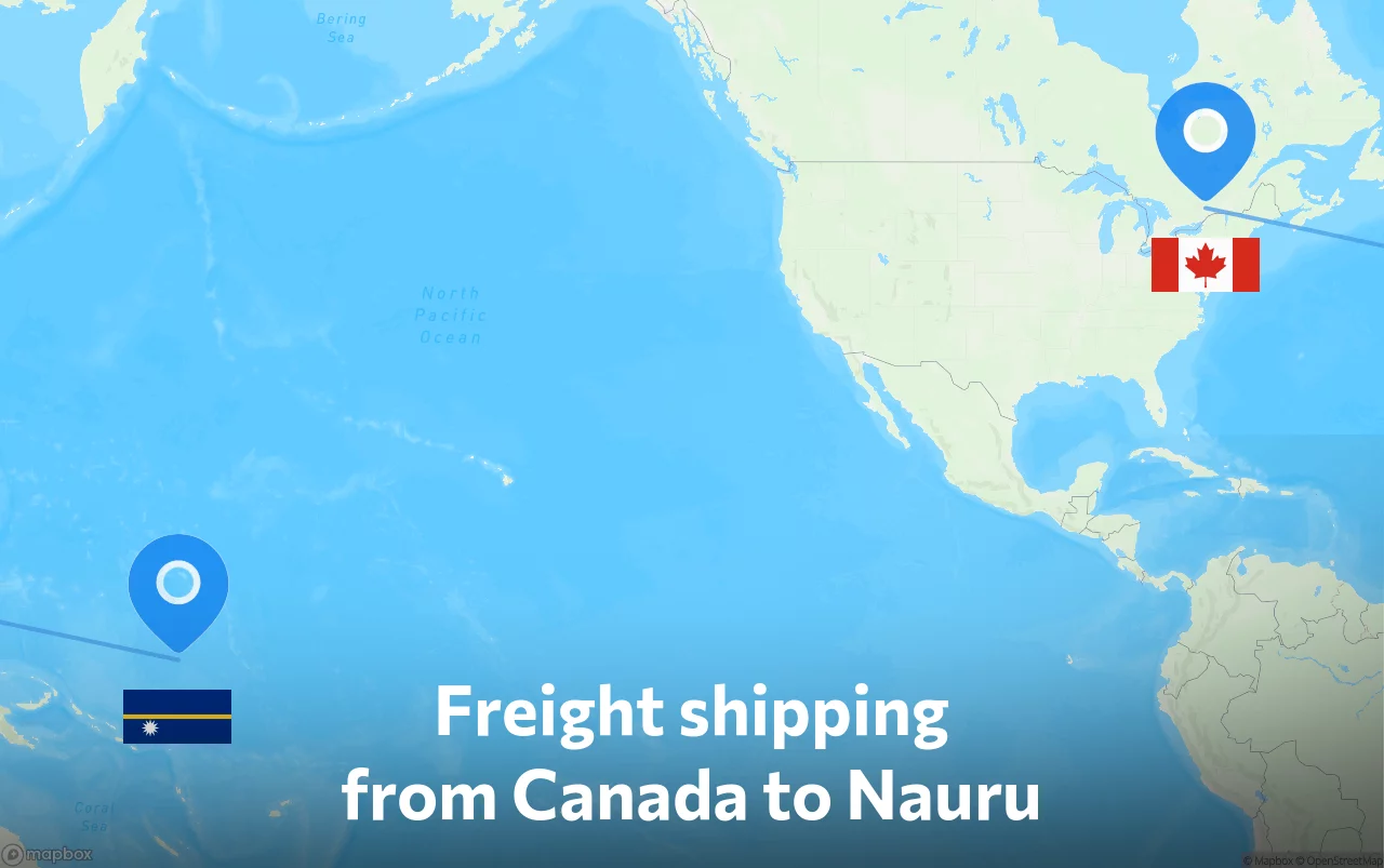 Shipping route from Canada to Nauru