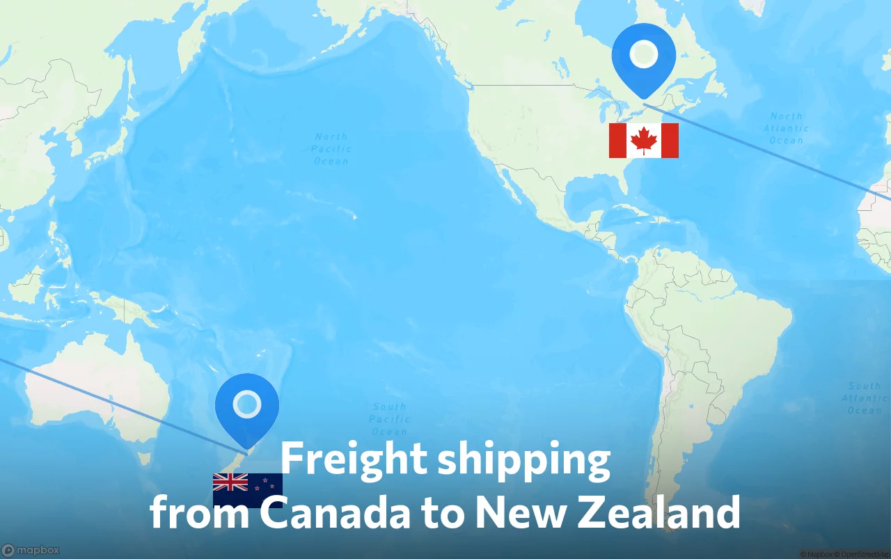 Shipping route from Canada to New Zealand