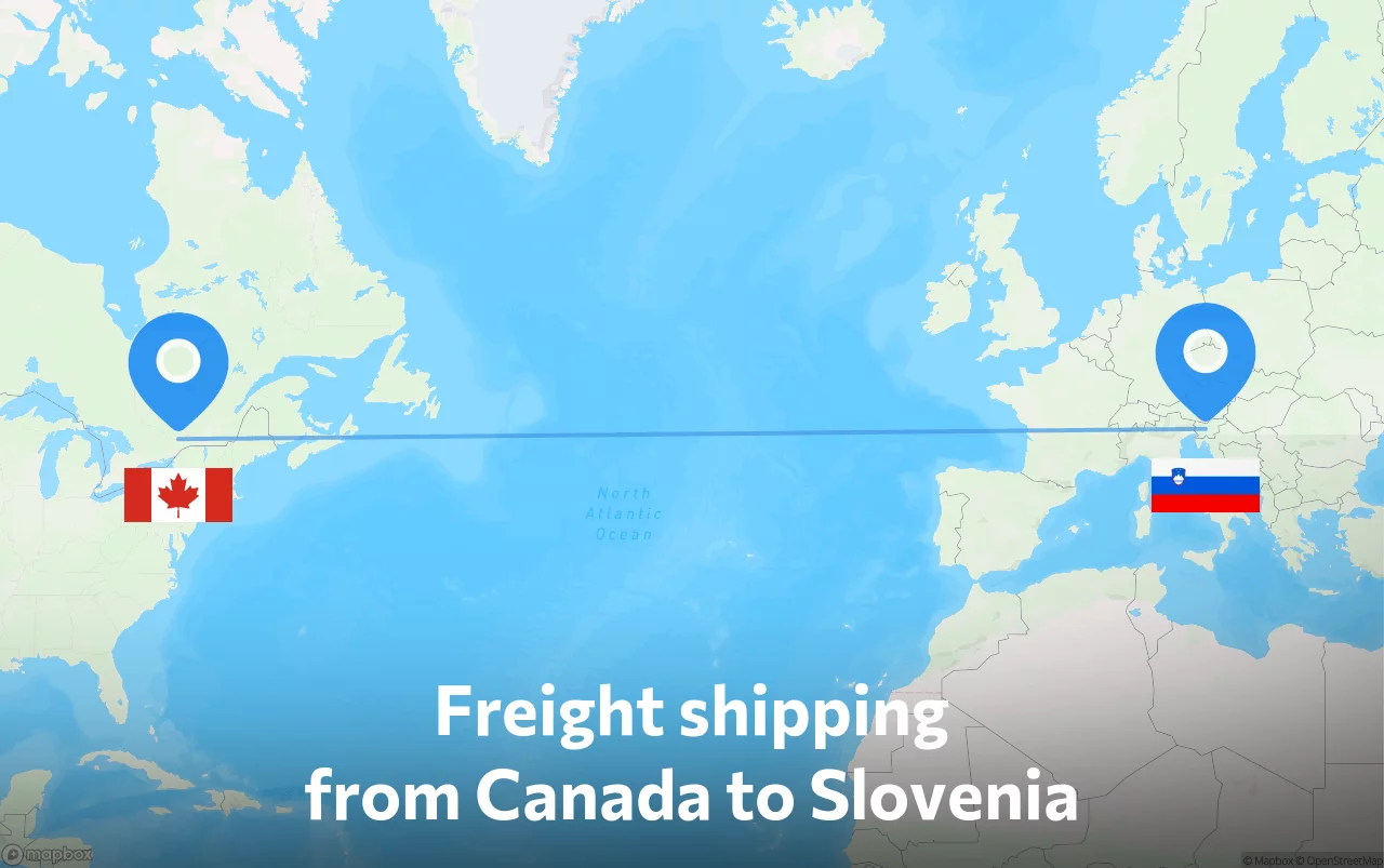 Shipping route from Canada to Slovenia
