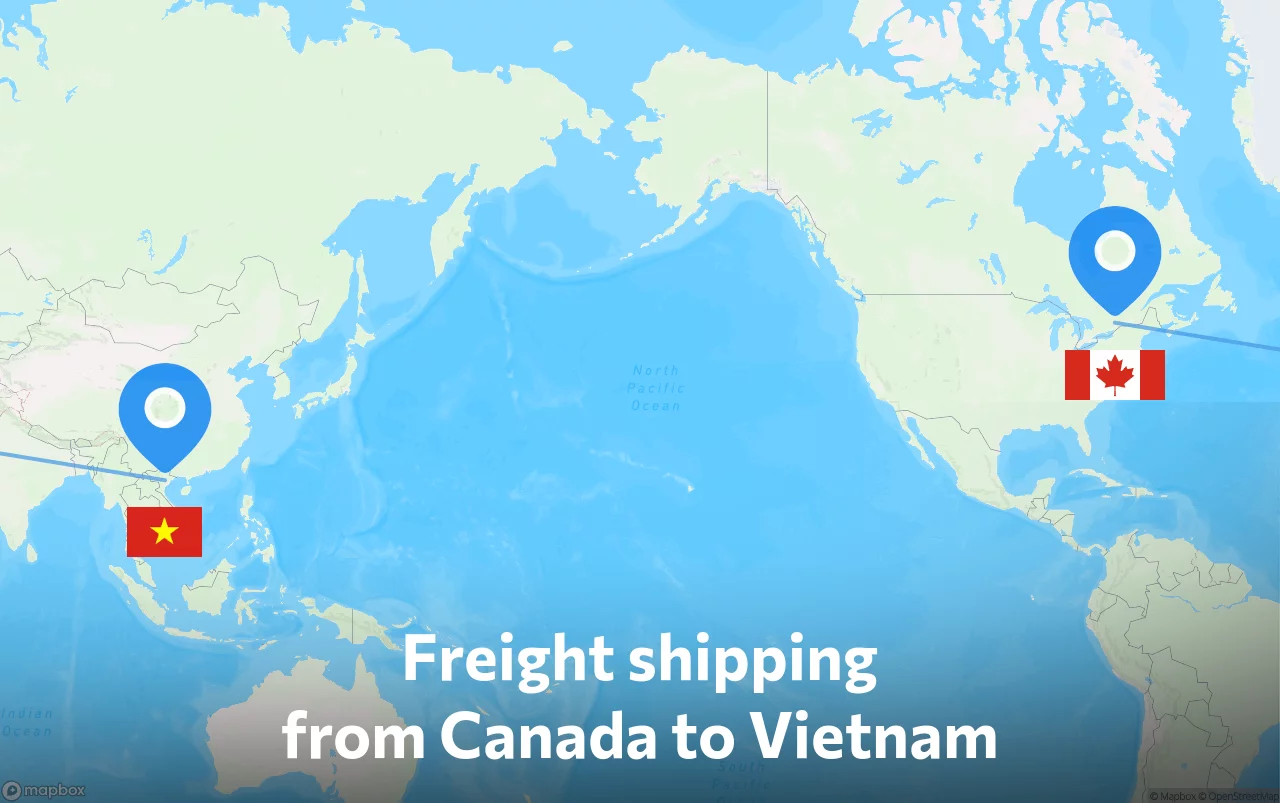 Shipping route from Canada to Vietnam