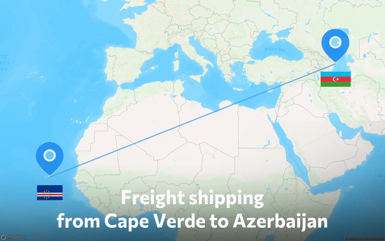 Shipping route from Cape Verde to Azerbaijan