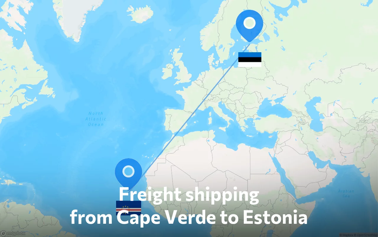 Shipping route from Cape Verde to Estonia