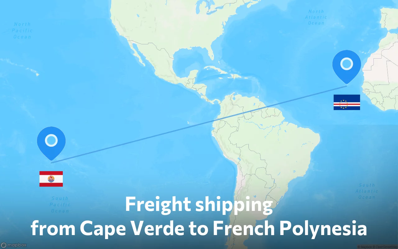 Shipping route from Cape Verde to French Polynesia