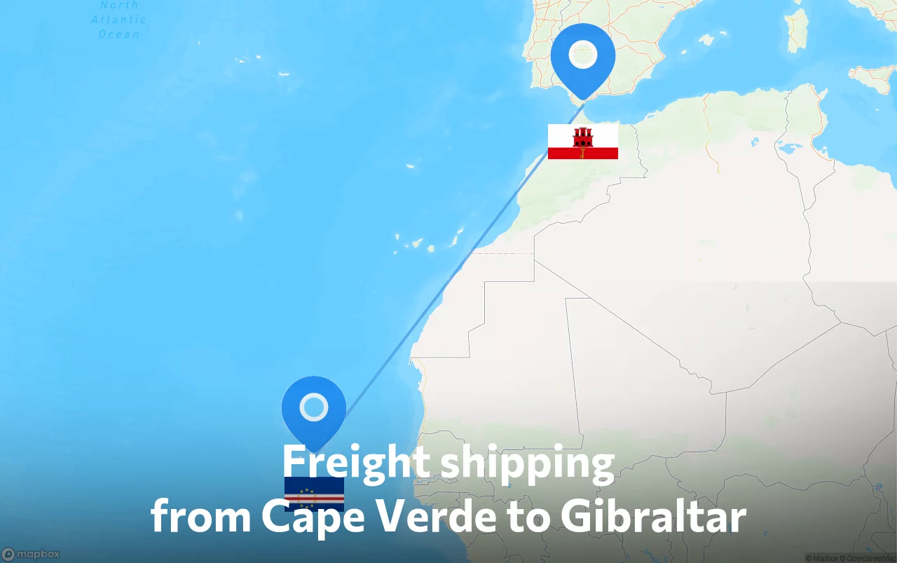 Shipping route from Cape Verde to Gibraltar
