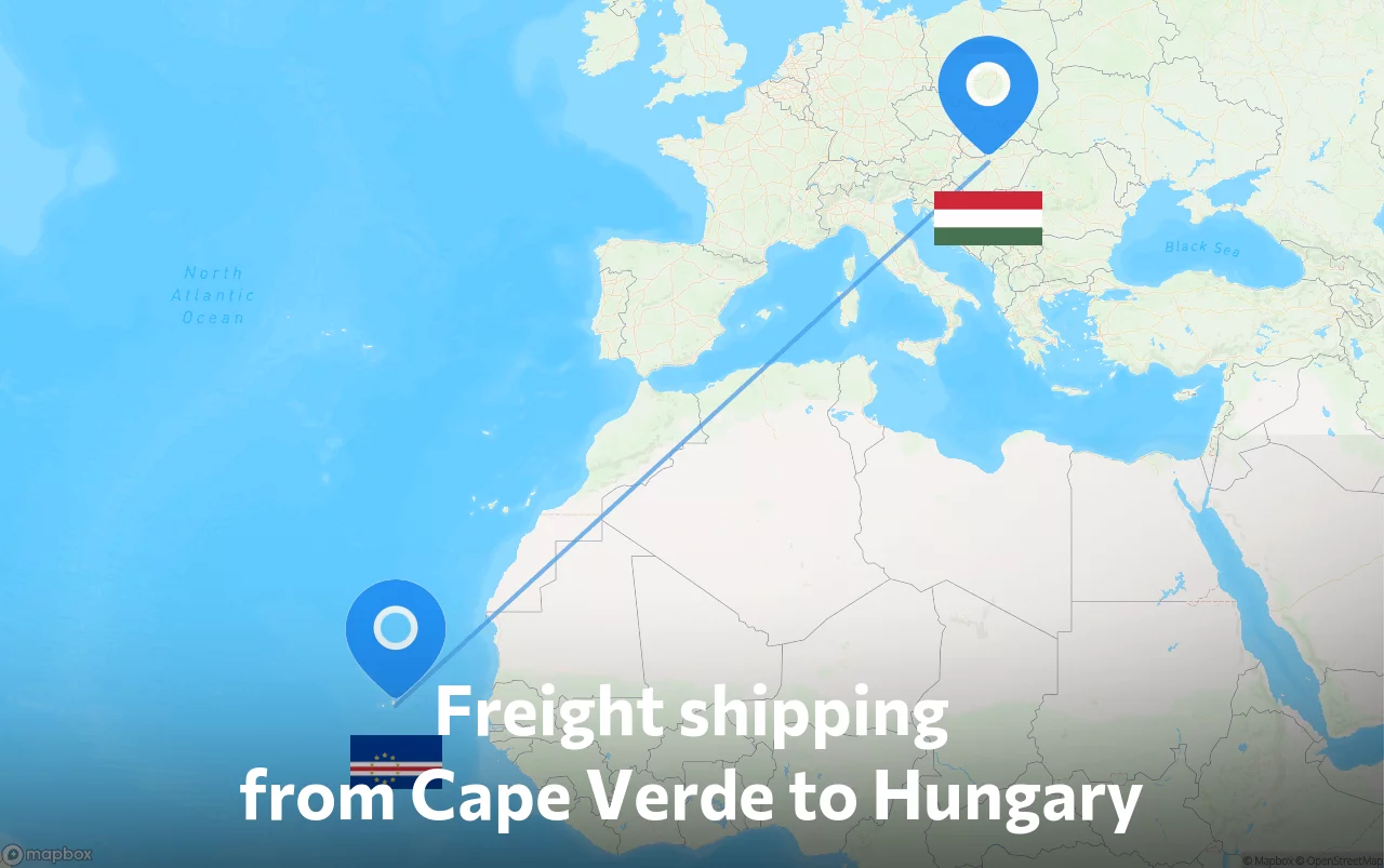 Shipping route from Cape Verde to Hungary