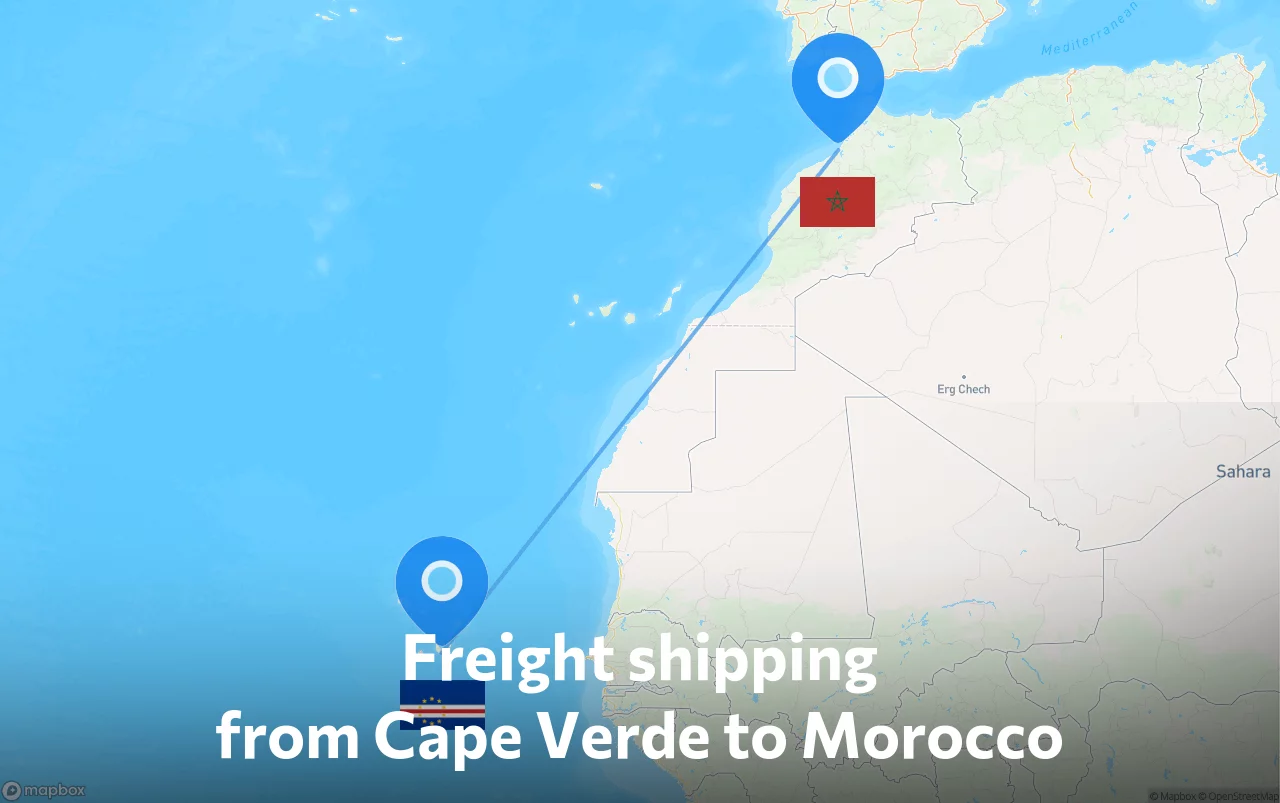 Shipping route from Cape Verde to Morocco