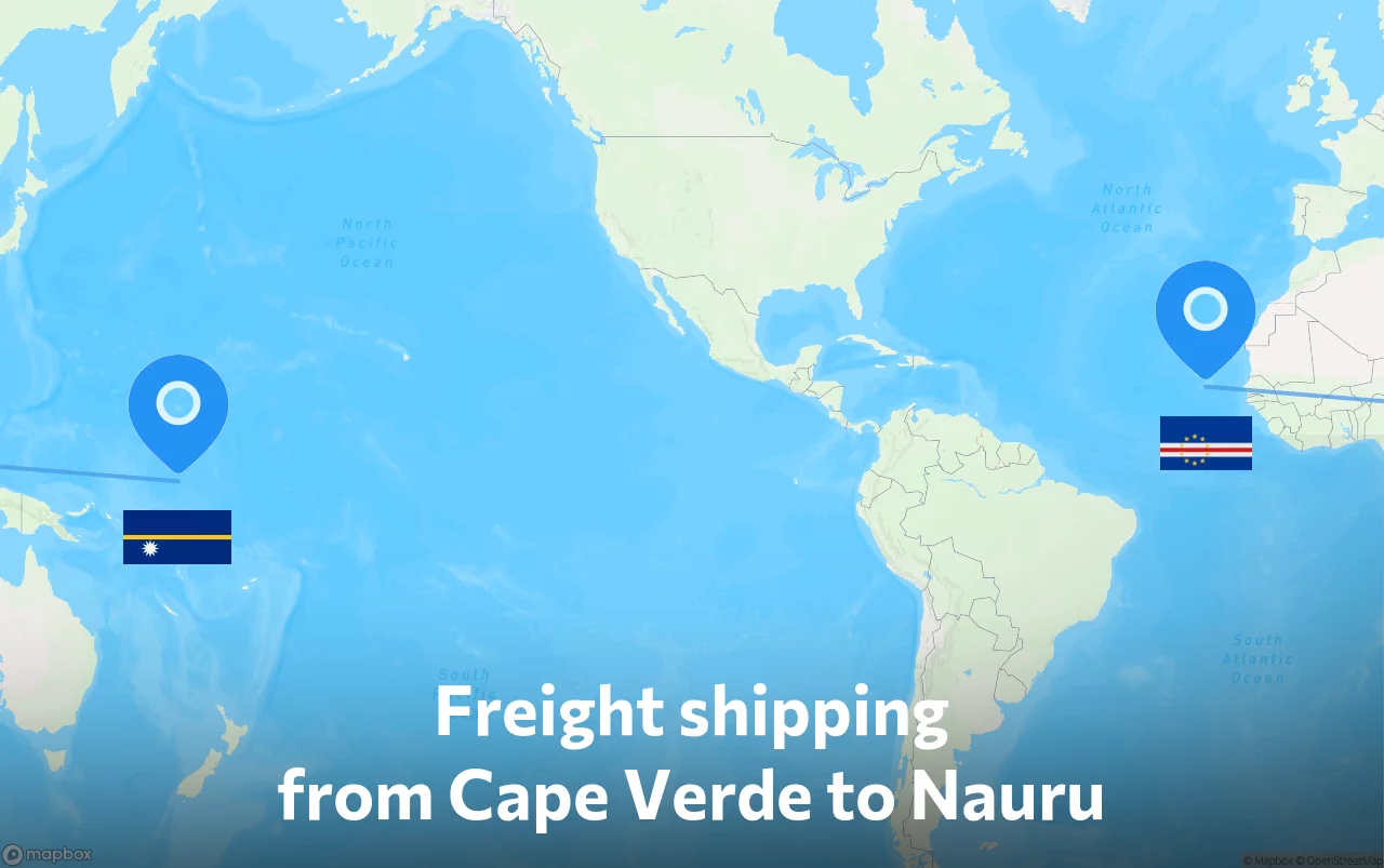 Shipping route from Cape Verde to Nauru