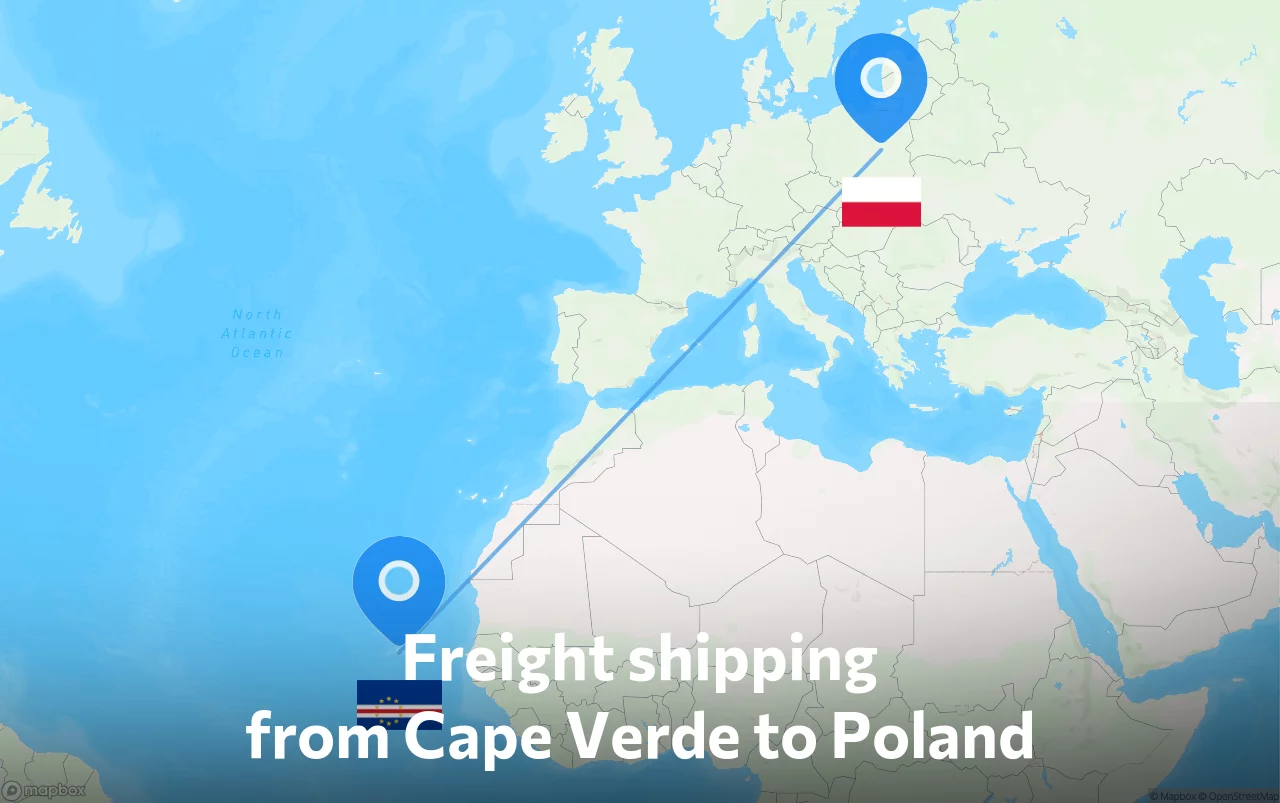 Shipping route from Cape Verde to Poland