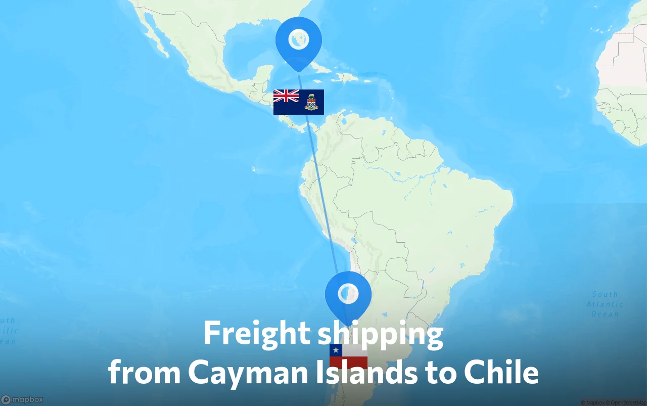 Shipping route from Cayman Islands to Chile