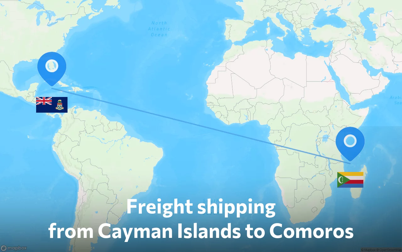 Shipping route from Cayman Islands to Comoros