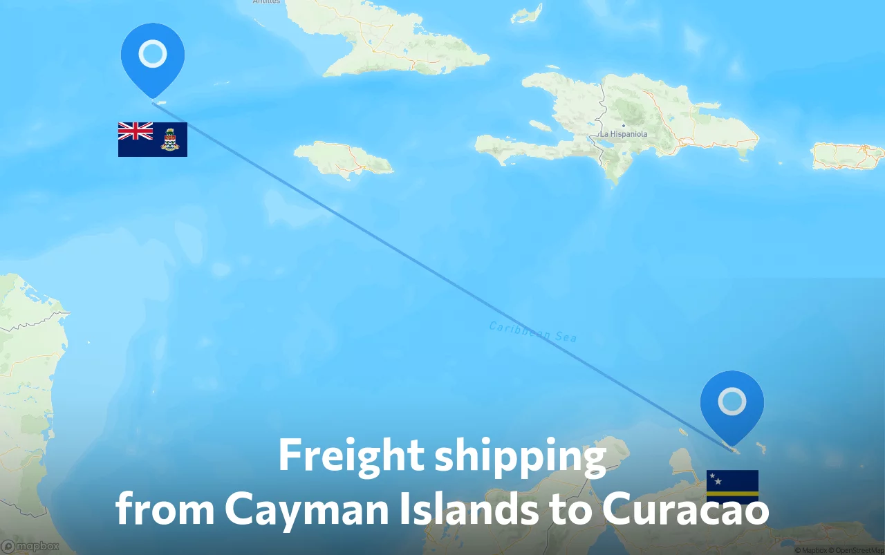 Shipping route from Cayman Islands to Curacao