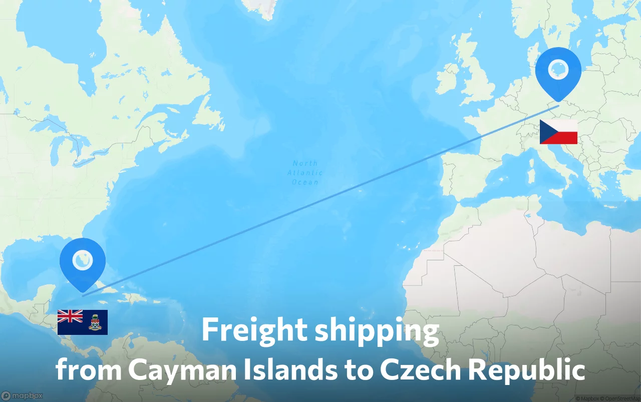 Shipping route from Cayman Islands to Czech Republic