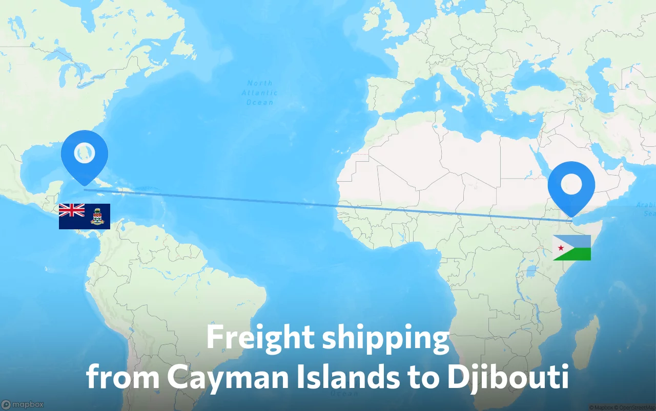 Shipping route from Cayman Islands to Djibouti