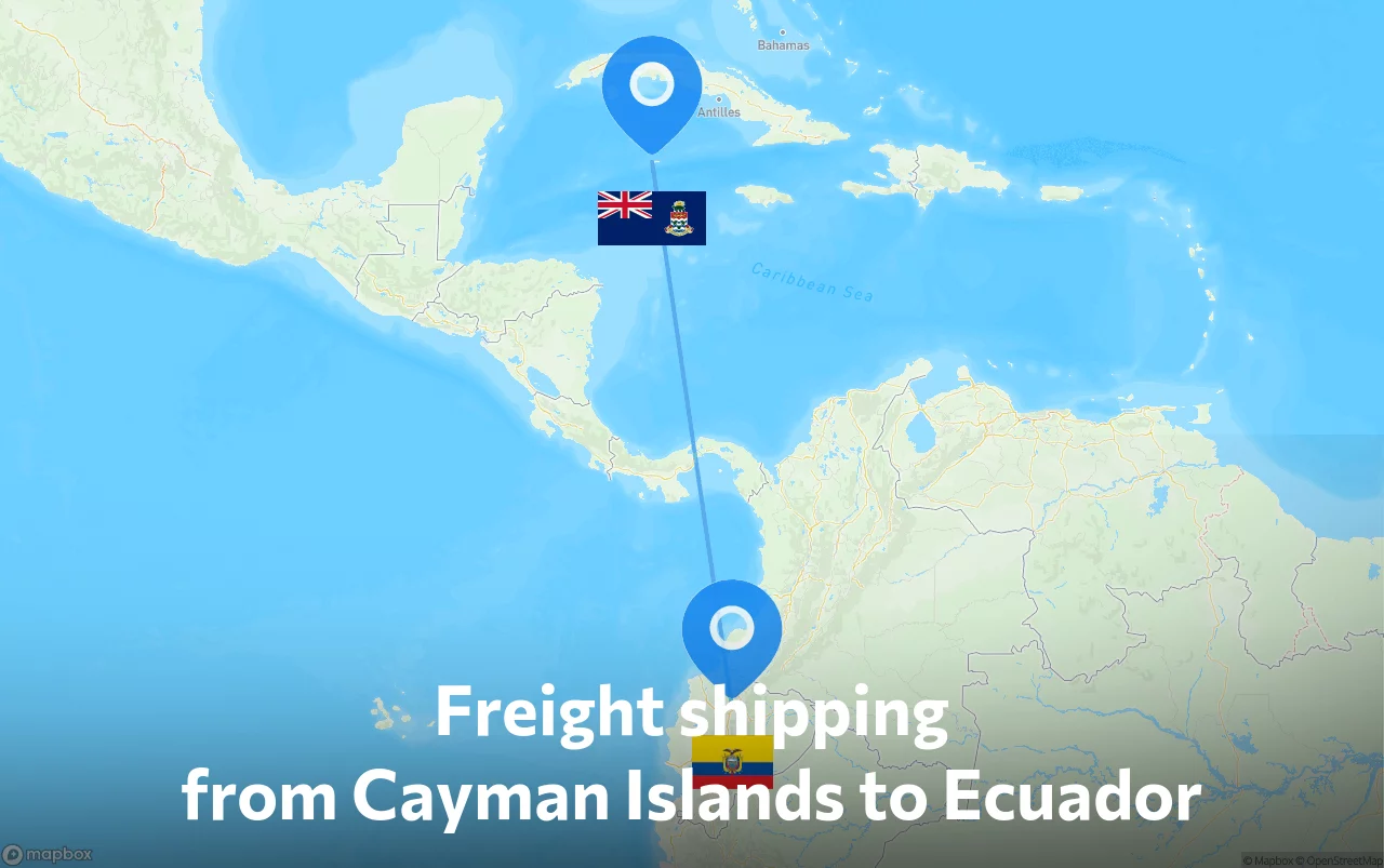 Shipping route from Cayman Islands to Ecuador