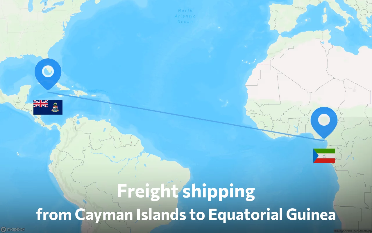 Shipping route from Cayman Islands to Equatorial Guinea
